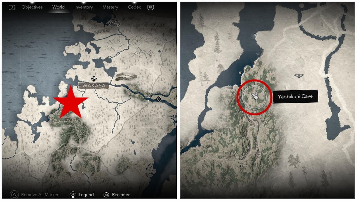 Unlock the Last Dance: Onryo Mask & Robe Set in Assassin’s Creed Shadows 8 Yaobikuni Cave map location in Wakasa
