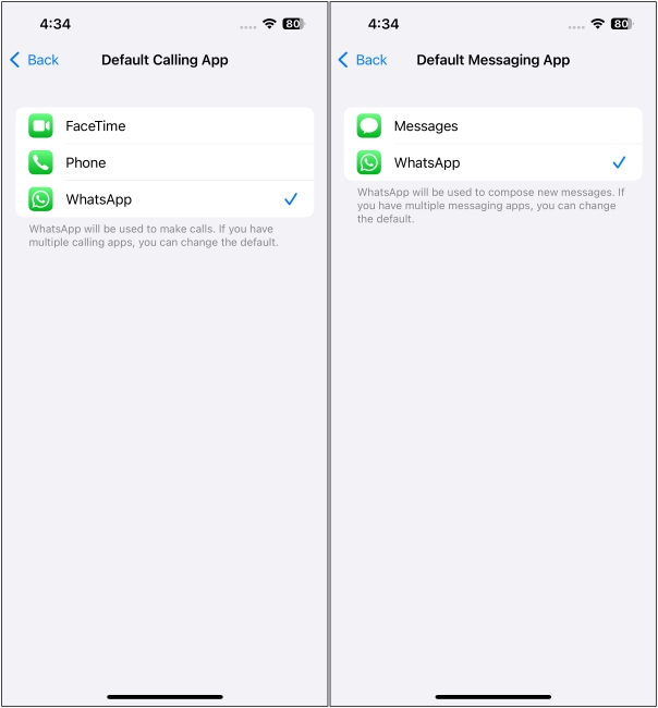 Discover Exciting New WhatsApp Features Added in April 2025 6 Default Calling and Messaging option for WhatsApp in iPhone