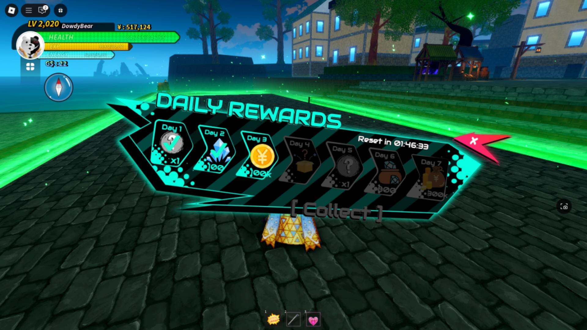 Ultimate Beginner’s Guide to Universal Piece: Your Essential Resource 7 Universal Piece player is looking at the Daily Login rewards