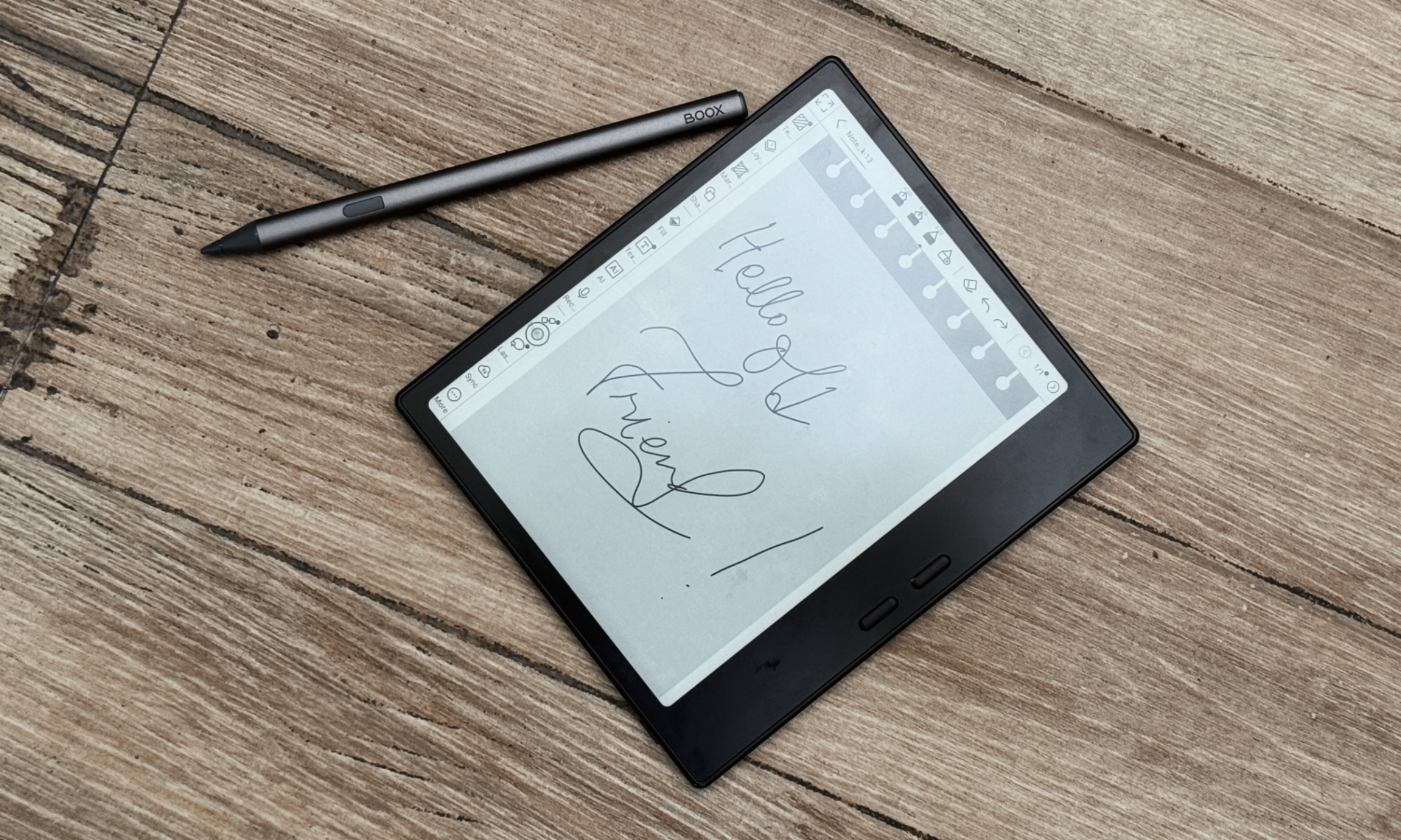 Pocketable Note-Taking Tablet: The Ultimate Kindle Alternative 9 Home page of the Boox Go 7 E Ink tablet and a stylus.