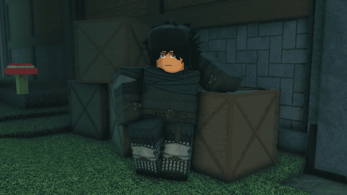 Heian Shrine Progression: Top Cursed Techniques Guide 8 The Merchant standing at the Kirisaki Village gate inside the Heian Roblox Experience