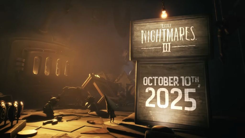 Little Nightmares 3 Release Countdown: Date & Start Time Revealed 7 Little Nightmares 3 release date announcement on wooden boxes in trailer for Oct. 10, 2025