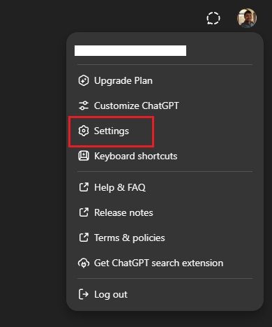 Enable 2FA on ChatGPT for Enhanced Account Security and Privacy 6 open settings in chatgpt