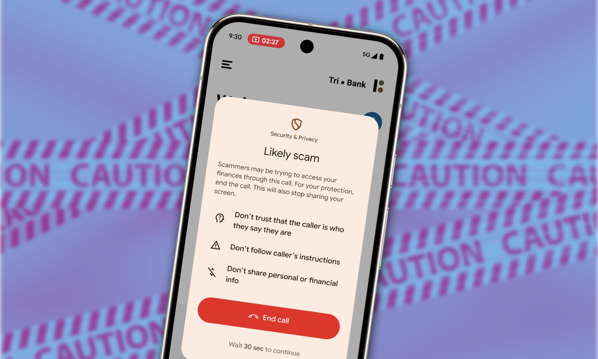 iOS vs. Android: The Surprising Security Gap You Need to Know 6 Scam warning during a call in Google Phone app.