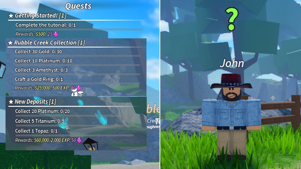 How to Acquire and Utilize Shards in Roblox Prospecting 7 John NPC and quests