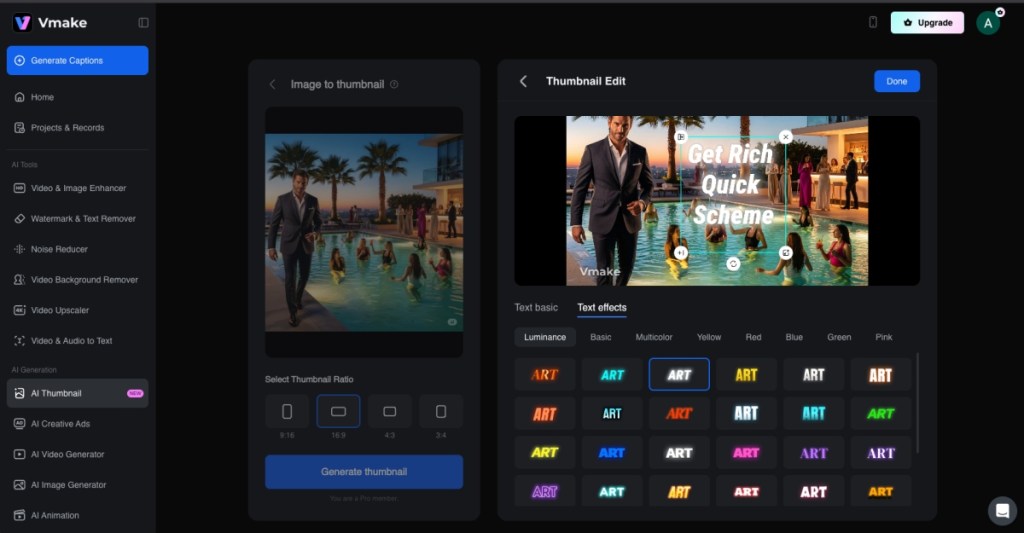 Vmake.AI: Effortlessly Enhance Your Videos with AI Technology 11 AI-Thumbnail-Generator