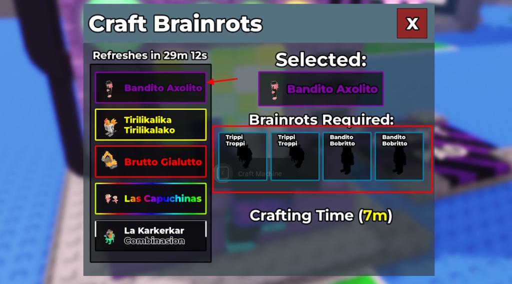 Ultimate Guide to Steal a Brainrot Craft Machine & Recipes 7 Brainrot crafting recipes
