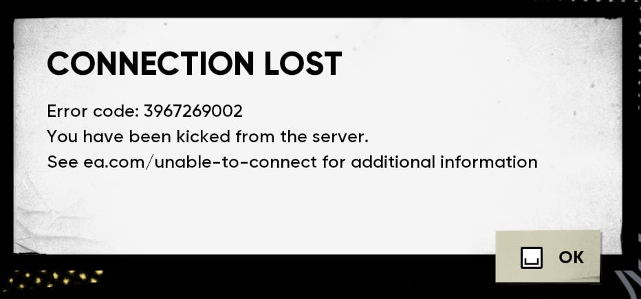 Fix Skate ‘Connection Lost’ Error Code 3967269002: Step-by-Step Guide 6 Skate error code screen