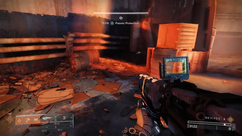 Complete Guide to All Wolfsbane Catalysts in Destiny 2 8 A guardian looks behind some crates at the beginning of Heliostat and discovers a data pad.