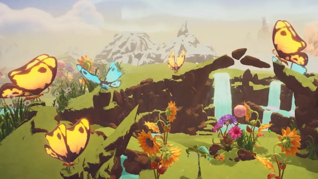 Complete Guide to Disney Dreamlight Valley Wishblossom Ranch Biomes 6 pixie biome with massive flowers and butterflies in ddv