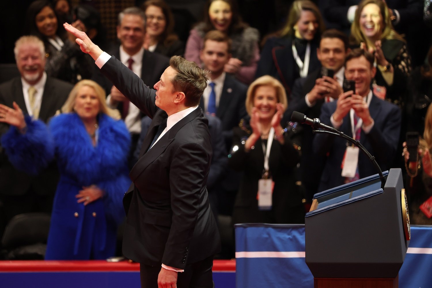 Exposing the Young Republicans’ Leaked Chat: Our Racist Reality Today 6 Elon Musk makes what appears to be a Nazi salute during an inauguration event at Capital One Arena on January 20, 2025 in Washington, DC.