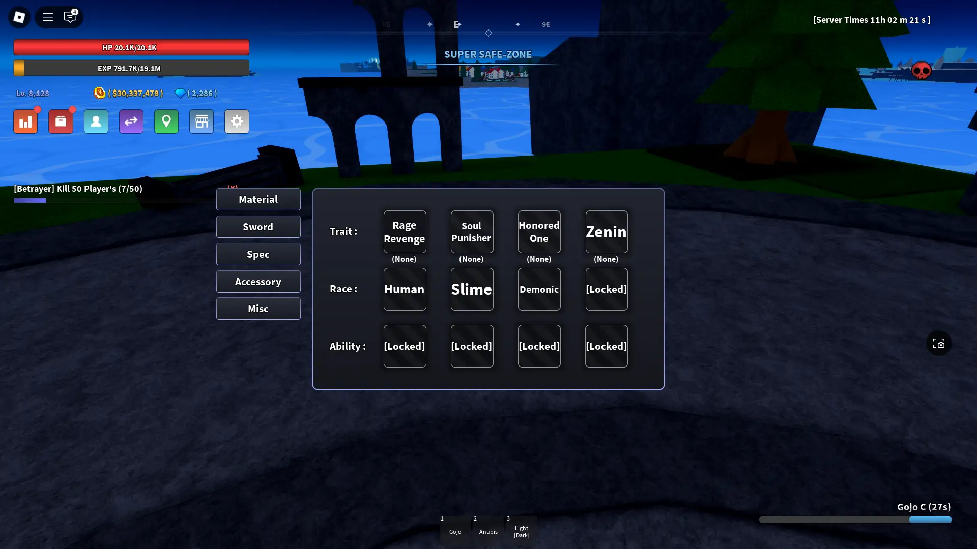 Ultimate Guide to Verse Piece Races & Tier List for Halloween 2023 14 Race storage menu in Verse Piece