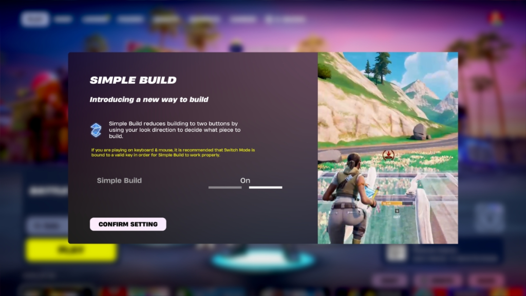 Easy Guide to Turn On/Off Simple Build in Fortnite 6 Fortnite Simple Build Message