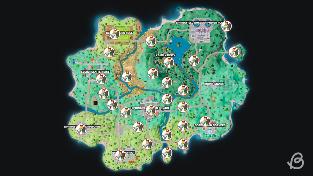 Fortnite Simpsons Boss Guide: Spawn Locations & Defeat Tips 6 Fortnite Simpsons boss map