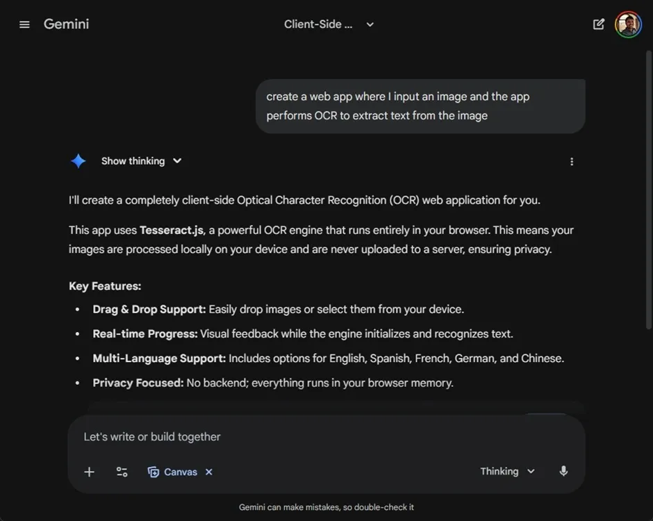 Build an AI App from Scratch: No Coding Skills Needed! 8 asking gemini to create an OCR app