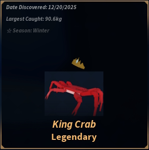 Complete the Boreal Pines Bestiary: Fisch Guide & Tips 15 King Crab
