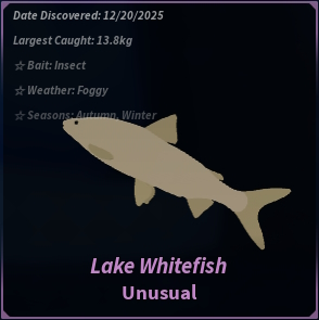 Complete the Boreal Pines Bestiary: Fisch Guide & Tips 12 Lake Whitefish