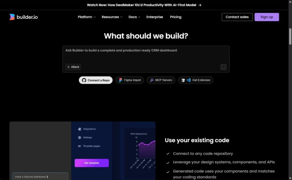 Top 8 AI Website Builders That Actually Work: My Tested Reviews 12 Builder.io homepage