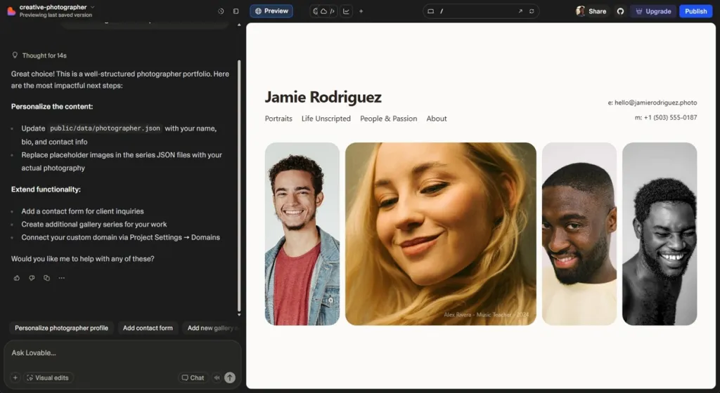 Top 8 AI Website Builders That Actually Work: My Tested Reviews 7 Website created using Lovable AI