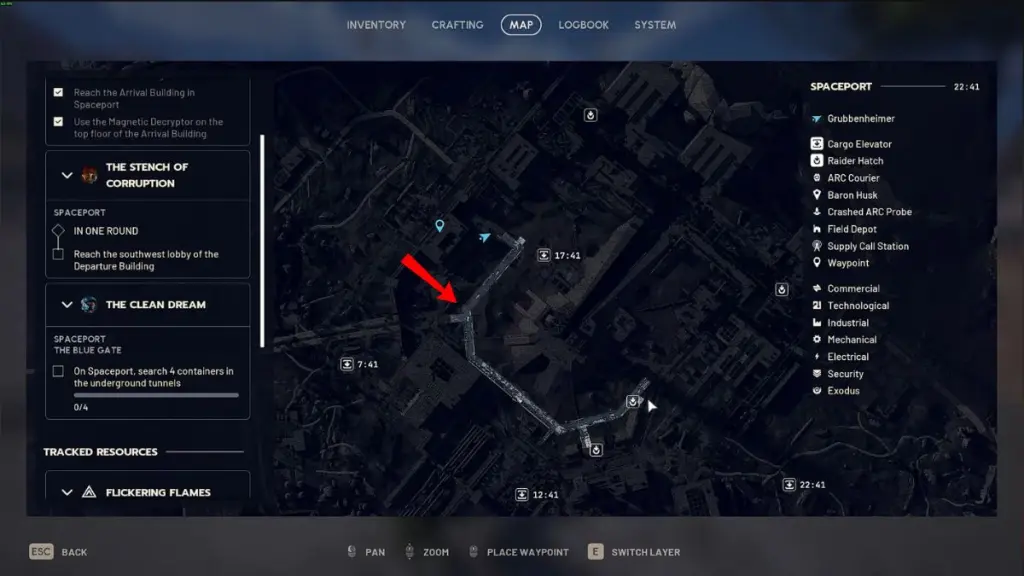 Complete the Clean Dream Quest in ARC Raiders: A Step-by-Step Guide 6 Map of the Spaceport Underground Tunnel in Arc Raiders