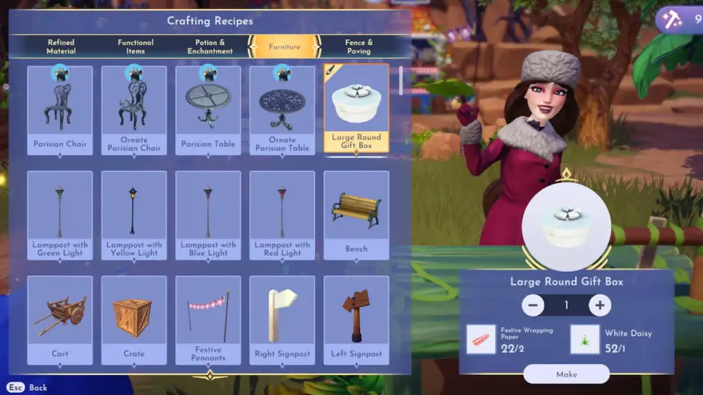 Ultimate Guide to Finding Gift Boxes in Disney Dreamlight Valley 6 Crafting present in disney dreamlight valley