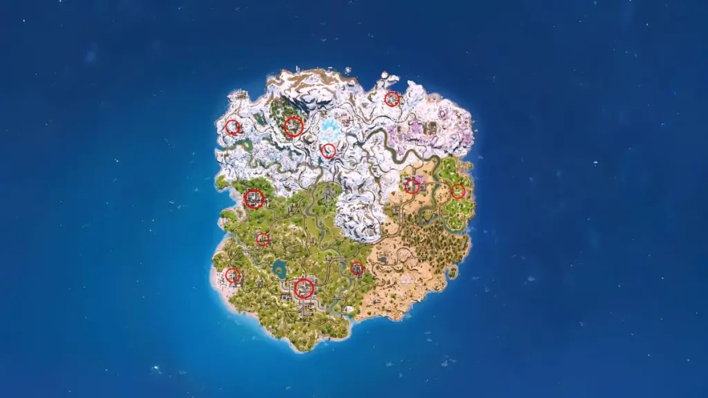 Ultimate Guide to Fortnite Chapter 7 Christmas Tree Locations 6 Christmas Trees on the Chapter 7 map