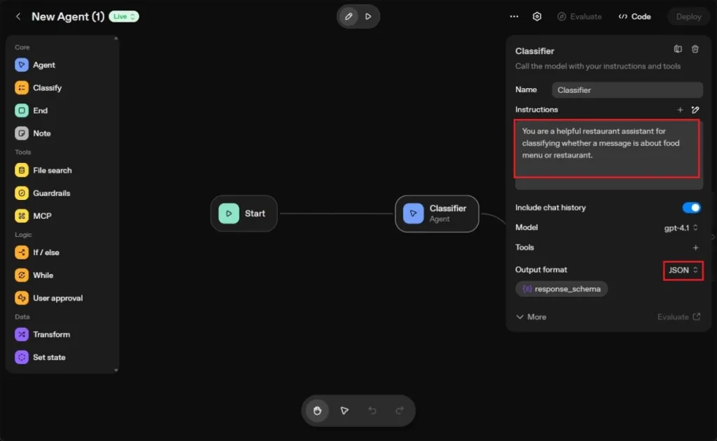 Create an AI Agent: Step-by-Step Beginner’s Guide 7 defining classifier agent