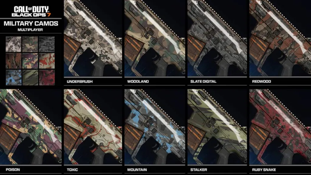 Complete Guide to Black Ops 7 Multiplayer Camo Challenges & Weapons 7 BO7 Multiplayer Military Camos