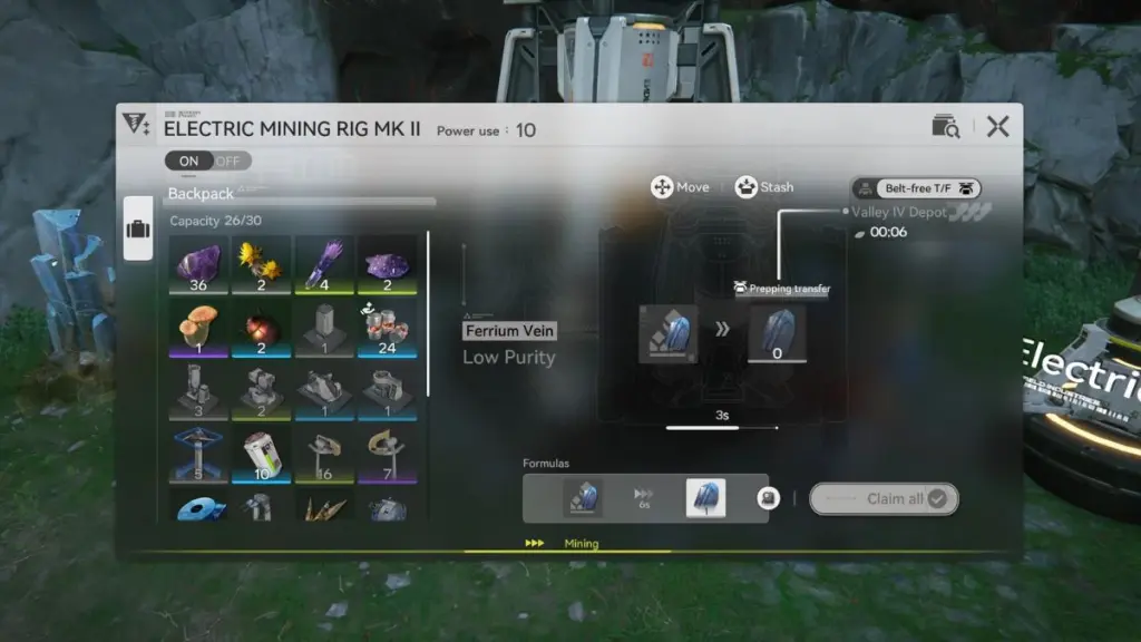 Arknights Endfield: Ferrium Mining Rig Guide 7 The Ferrium Ore MKII Electric Mining Drill interface