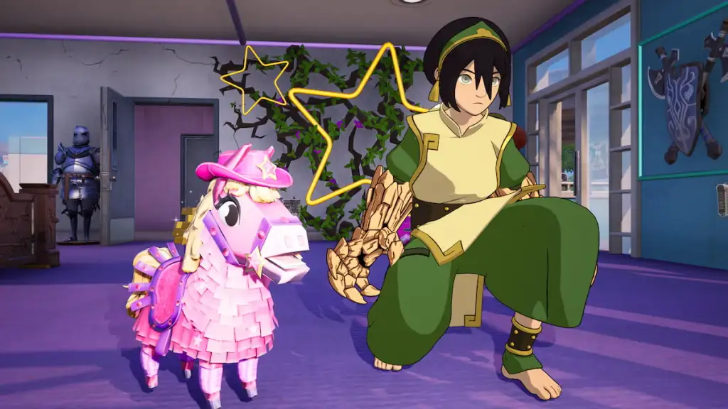 Fortnite x Chappell Roan: In-Game Easter Eggs! 6 Kneeling by pink pony in fortnite