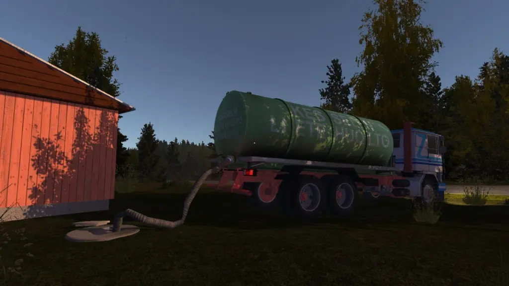 Indie Game: Cars, Beer & Sausages Hits All-Time Peak with New Release 6 A Sewerage truck draining a septic tank in My Summer Car.