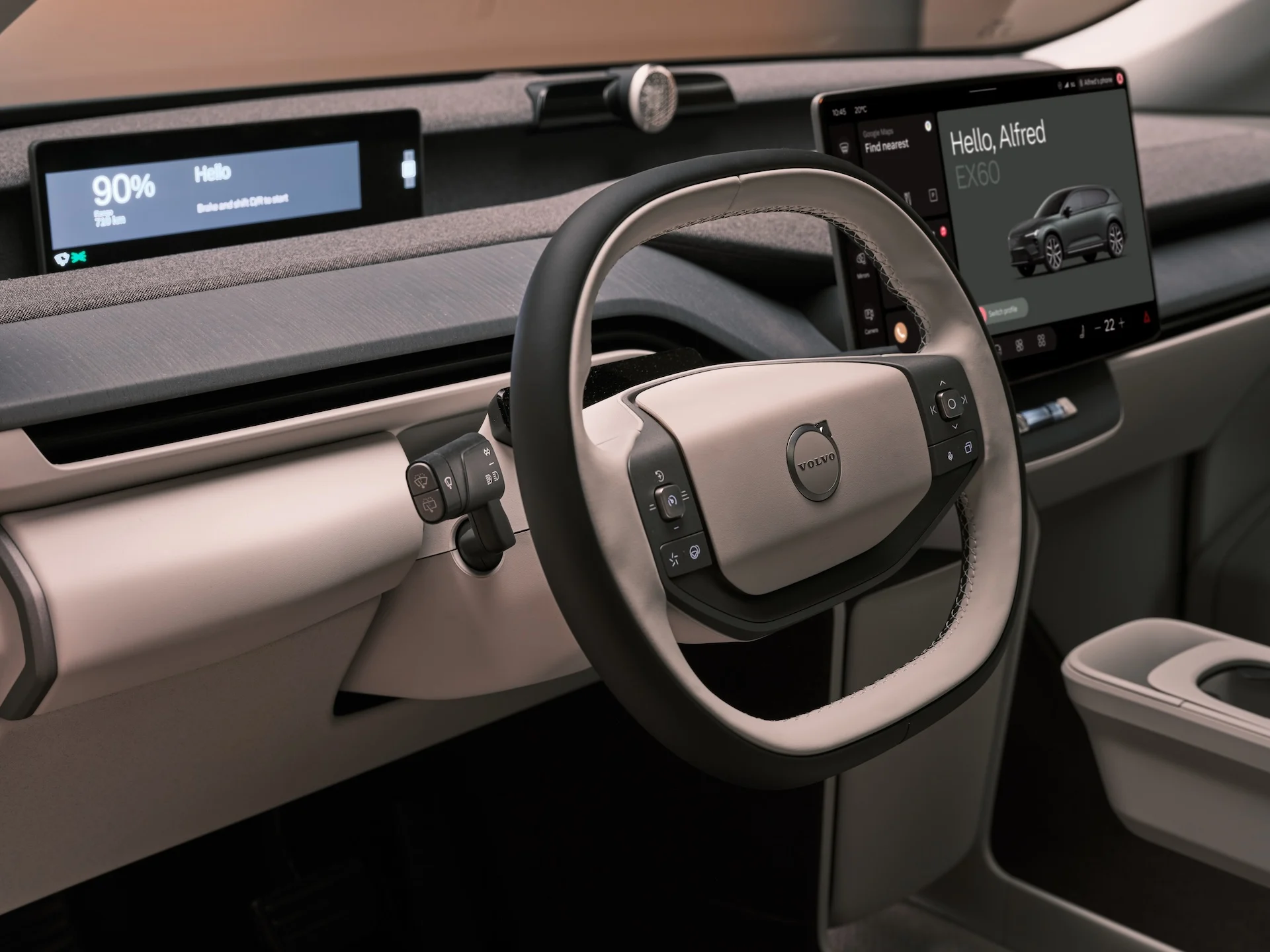 Volvo EX60 EV: 400-Mile Range & AI Features 7 Ex60 Volvo Steering