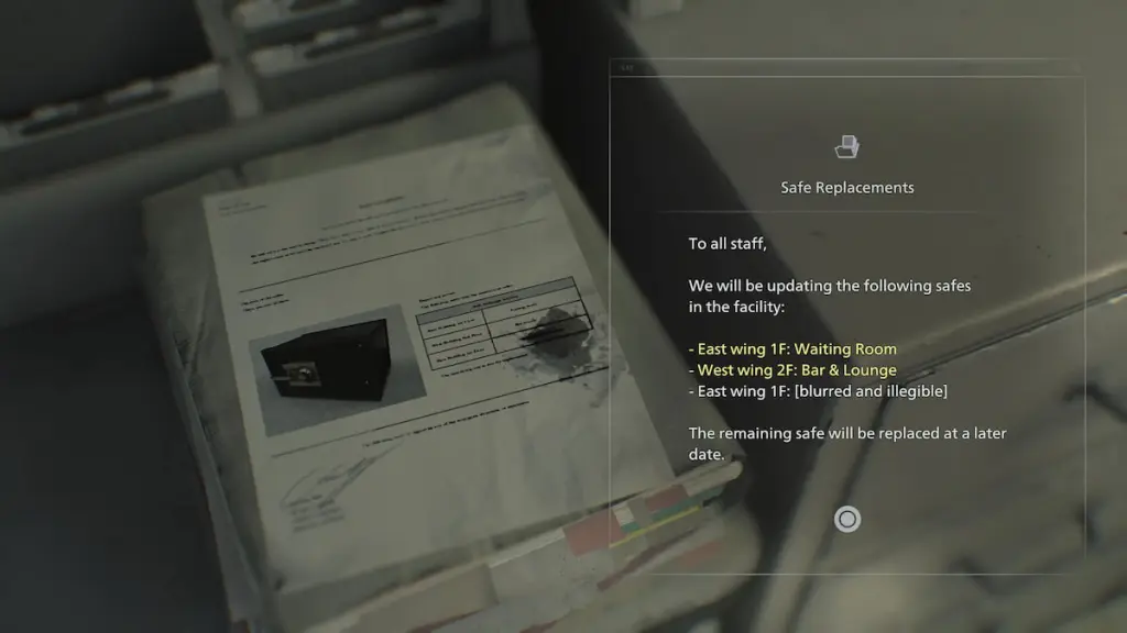 Resident Evil Requiem: All Safe Combinations & Codes 7 Resident Evil Requiem Safe Replacements file