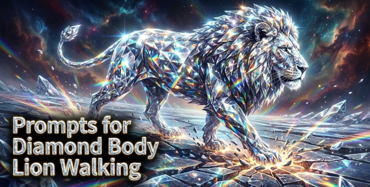 30 Creative AI Prompts for Diamond Body Lion Walking Art 5 30 Creative AI Prompts for Diamond Body Lion Walking Art