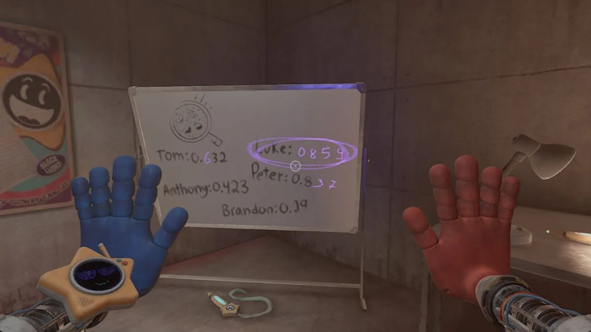 All Poppy Playtime Chapter 5 Codes – Latest List 6 Using UV on whiteboard to highlight the correct code to unlock Pressure Hand
