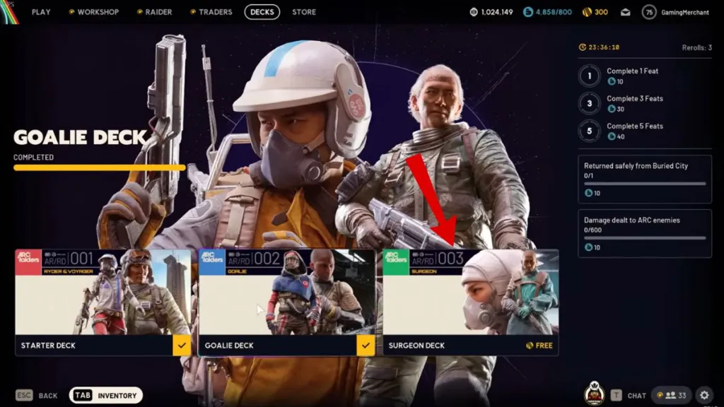 Arc Raiders Surgeon Deck: How to Get It Free 6 Arc Raiders Surgeon Deck Screen