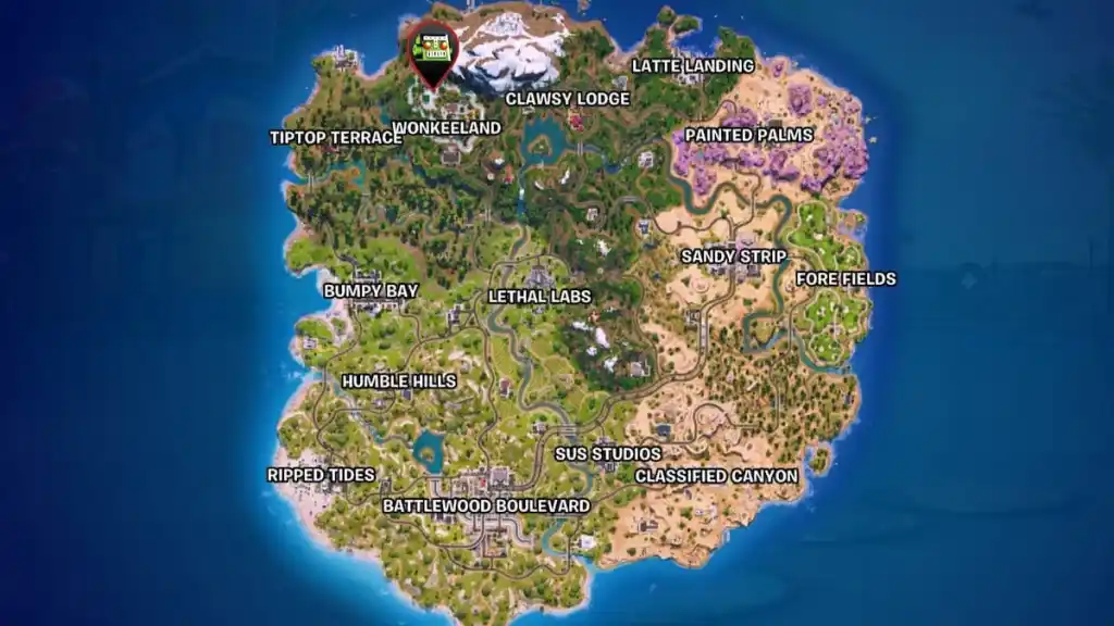 Fortnite Chapter 7 Season 1: Treasure Cannons Guide for Base Items 6 Treasure cannons map location marked in fortnite