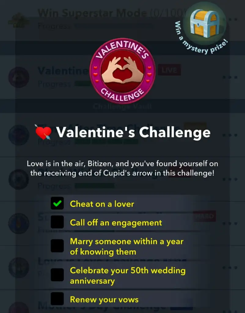 How to Complete BitLife’s Valentine’s Challenge – Step-by-Step Guide 6 valentine's challenge goals in bitlife