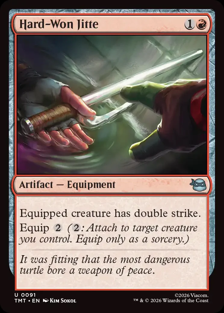 Why Wizards Changed Raph’s Weapon in the Ninja Turtles MTG Set 6 Magic The Gathering Teenage Mutant Ninja Turtles Hard Won Jitte