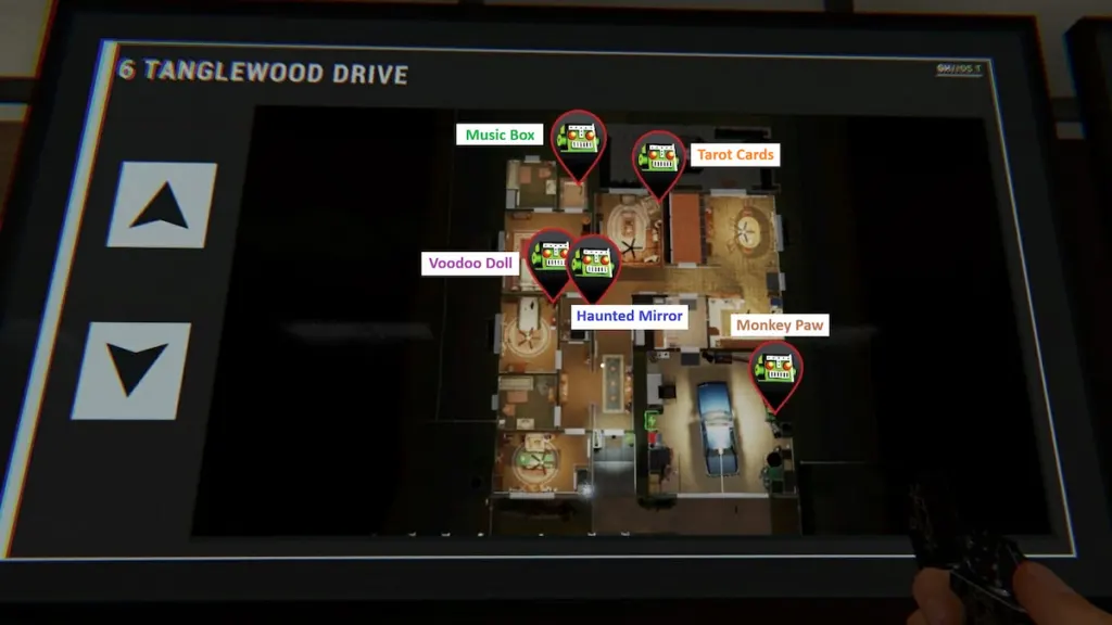Phasmophobia: Tanglewood Drive Rework — 6 Map Guide 7 All cursed objects on 6 tanglewood drive main floor marked on map in phasmophobia