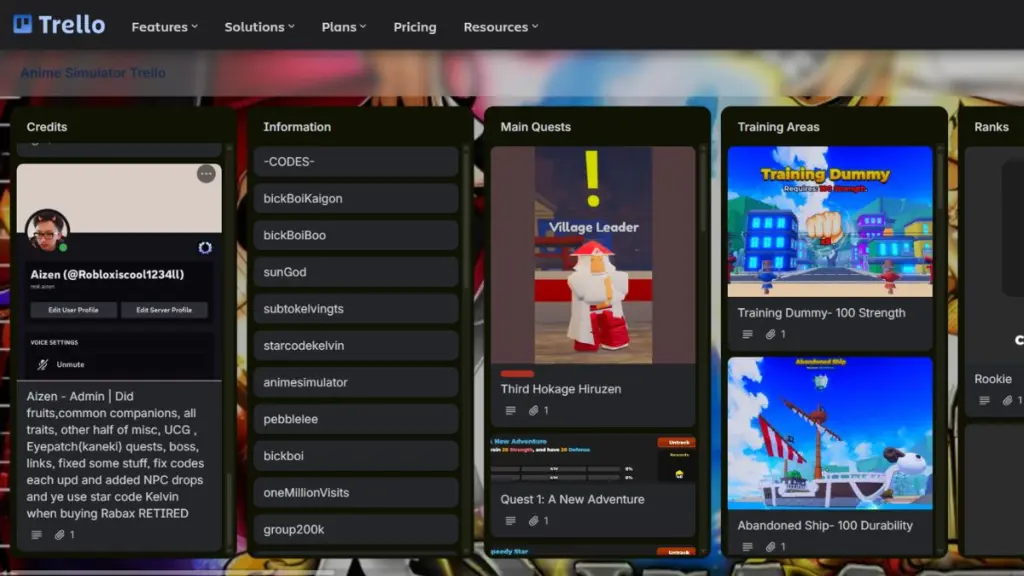 Anime Tactical Simulator: Trello & Discord Links (Updated) 6 Anime Tactical Simulator Trello