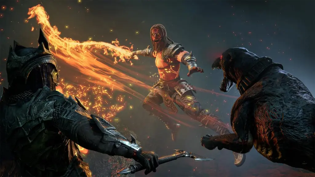 When Is ESO Update 50? Release Date & What to Expect 6 A dragonknight uses Flame Lash against Death Hounds in ESO.