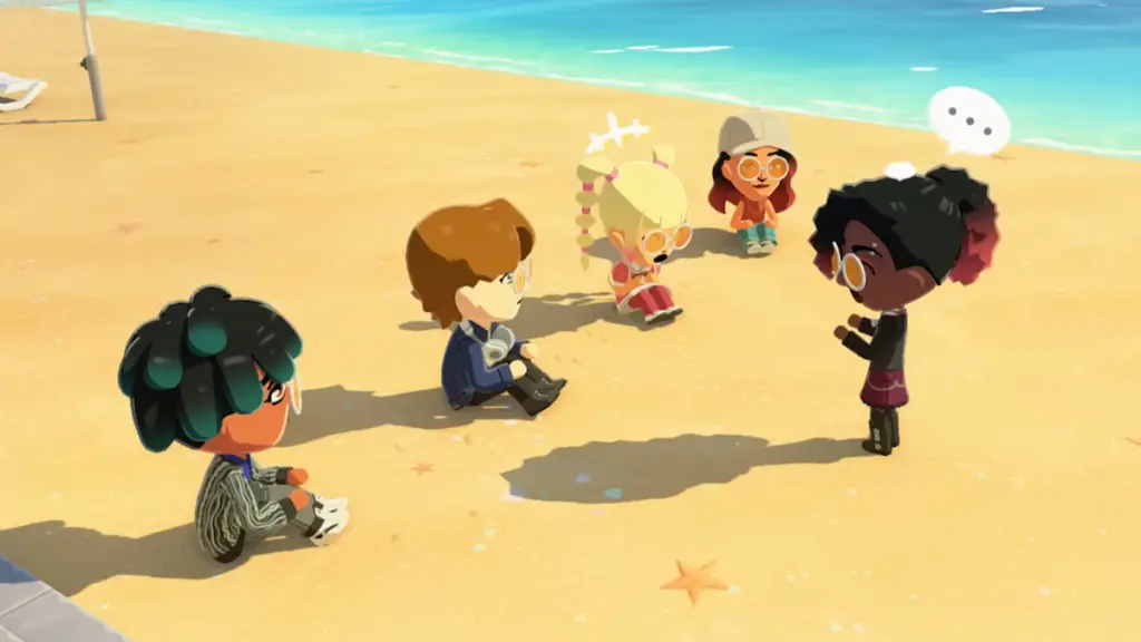 Can You Time Travel in Tomodachi Life: Living the Dream? 7 Tomodachi life living the dream miis gathered on beach