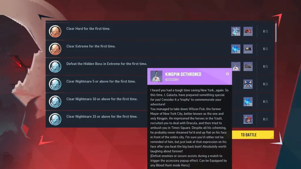 How to Get the Kingpin Accessory in Marvel Rivals: Bloodhunt 6 Kingpin accessory on reward page in marvel rivals