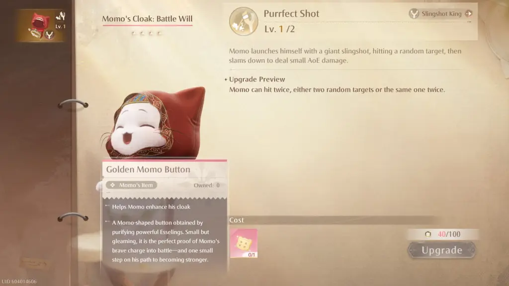 Infinity Nikki: How to Get the Golden Momo Button 6 Golden momo button in infinity nikki