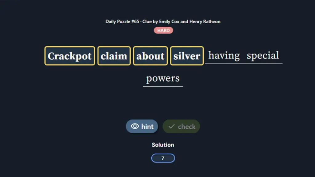 Today’s Parseword Hints & Answer — April 2026 6 Parseword April 3 puzzle