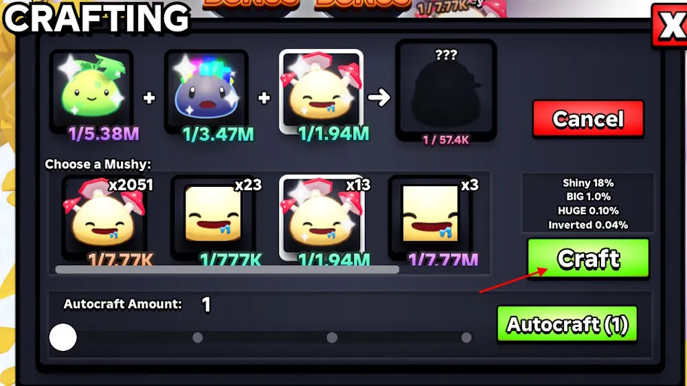 All Slime RNG Recipes & Locations — Complete Crafting Guide 20 Craft option in Slime RNG