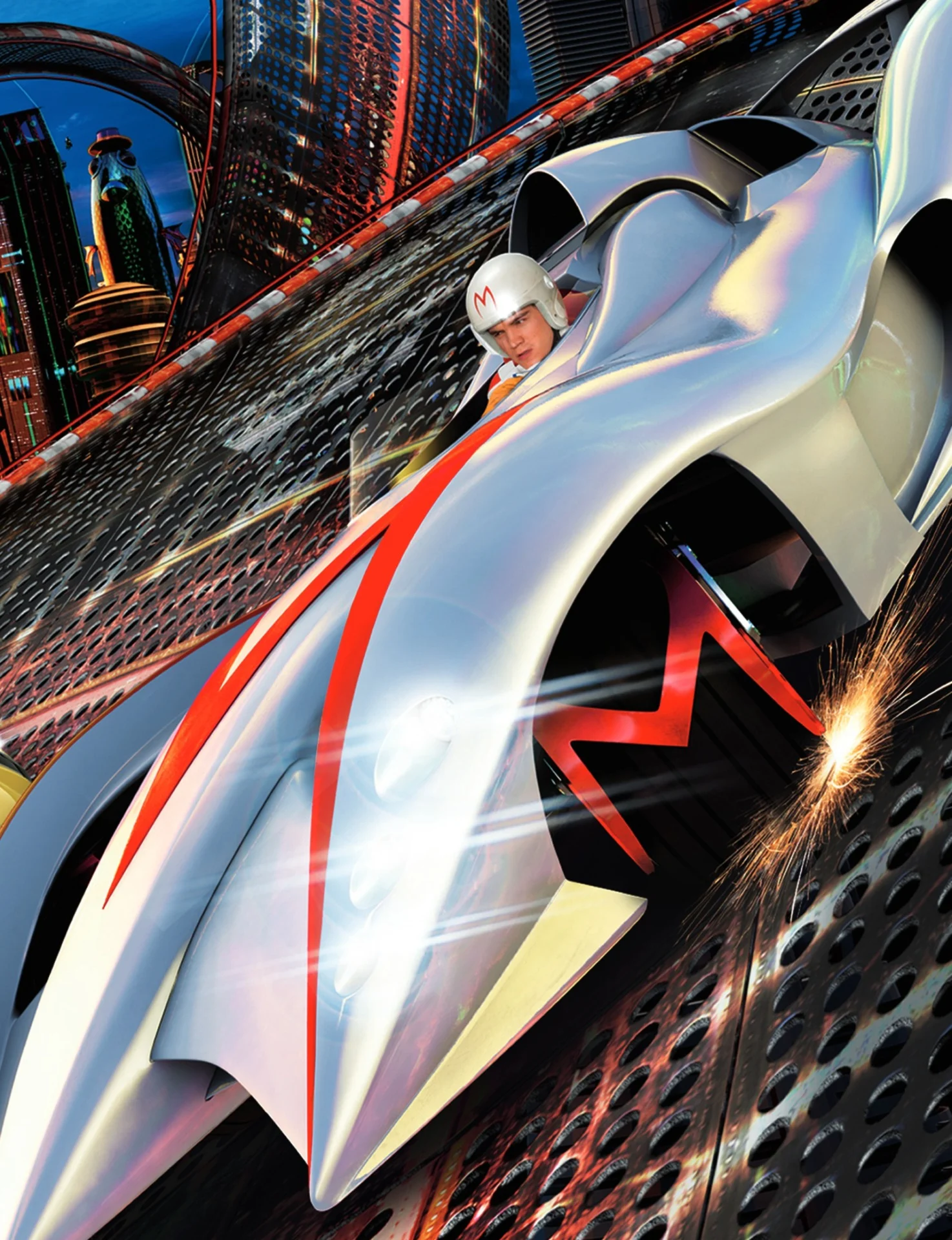 Emile Hirsch Reflects on Speed Racer’s 4K Release and Cult Status 13 Speed Racer key visual of Emile Hirsch as Speed racing in the Mach 5.
