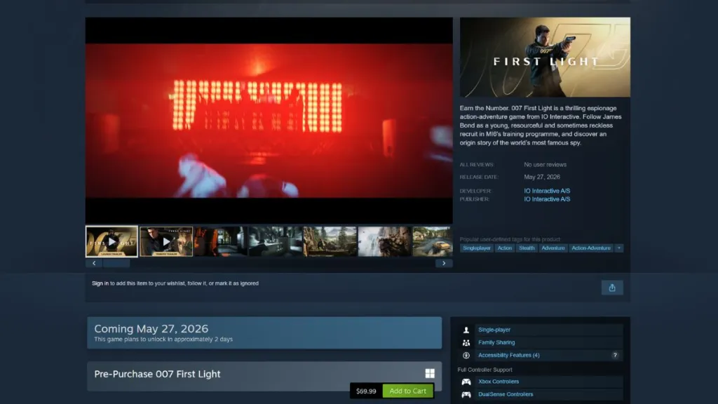 How to Preload 007: First Light on PC, PS5 & Xbox 7 007 First Light Steam