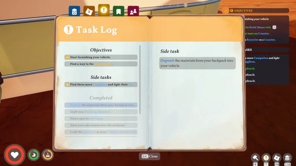 How to Deposit Materials into Your Vehicle in Outbound 6 deposit materials quest in outbound